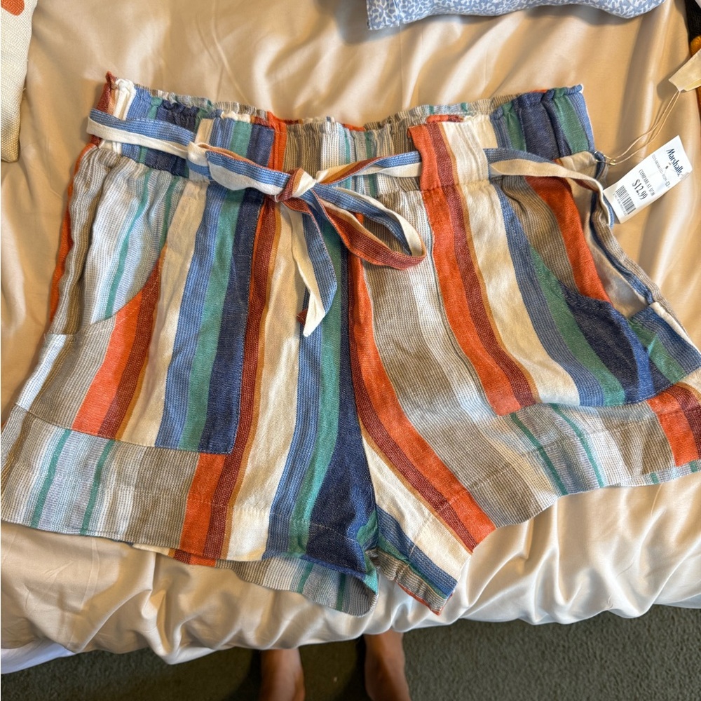 Marshalls Multicolor Striped High Waist Shorts